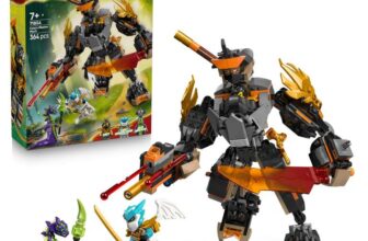 LEGO NINJAGO Coles Mission Mech & Dragon Zane – Ninja Toy w/Action Figure, 3 Minifigures and Swords 71854