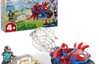 LEGO ǀ Marvel Spidey on his Motorcycle vs. Rhino – SuperHero Toy w/a Motorbike & 2 Minifigures – Gift for 4 Year Old Boys and Fans of the Spidey and his Amazing Friends Show – 11206