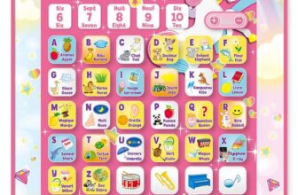 LEXIBOOK, Unicorn, Educational Bilingual Interactive Learning Tablet, Toy to learn alphabet letters numbers words spelling and music