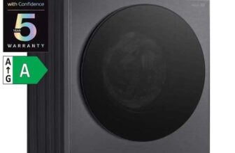 LG F2X50S9TBB 9Kg Washing Machine Matt Black 1200 RPM A Rated, 5 yr warranty – new with code by AO (UK Mainland)