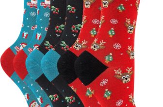 Ladies Bamboo Socks 3 Pairs, Breathable Womens Crew Socks, Cotton & Bamboo Blend Comfortable Dress Sock, Soft Top with Reinforced Heel and Toe, Chirstmas Gifts for Ladies Wife Grils Xmas