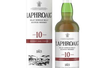 Laphroaig 10 Years Old Sherry Oak Finish Single Malt Peated Scotch Whisky – 48 Percent ABV 70 cl