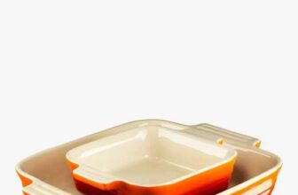 Le CreusetStoneware Square Oven Dish, Set of 2, Volcanic/Deep Teal/Meringue