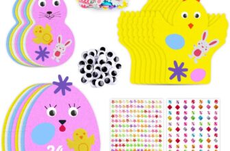 Leesgel Easter Crafts for Kids, 24pcs Easter Foam Stickers for Easter Decorations, Easter Toys for Children Classroom Games Prizes DIY Decorations Party Supplies Favours