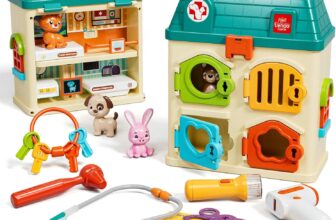 Lehoo Castle Vet Set for Kids, Doctors Set for Kids, Pet Clinic Playset, Doctors Kit, Pet Care Role Play, 3 Year Old Girl Gifts