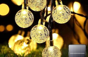 Lezonic Solar Garden Lights Outdoor, 5M/16Ft 30LED Solar Fairy Lights Waterproof, 8 Modes Decorative String Lights for Garden, Patio, Yard, Wedding, Christmas, Terrace, Party (Warm White)