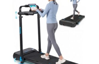 Lightning Deal with £25 Voucher-Foldable Under-Desk Walking Pad Treadmill