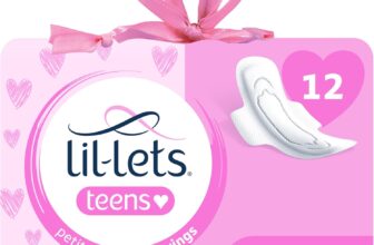 Lil-Lets Teens Long Pads X 12, Petite Towels for Girls & Teenagers, with Wings, for Medium Flow, Unscented, Soft & Breathable, First Period Sanitary Towels, 1 Pack of 12 Pads