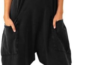 Litthing Womens Dungarees Wide Leg Jumpsuit with Big Pockets Oversized Loose Zip Casual Overalls Adjustable Thin Straps Solid Colour Pant One Piece Baggy Comfort Romper Playsuit
