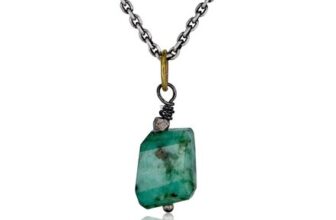 Little Green – Raw Emerald Chunk Necklace in Sterling Silver