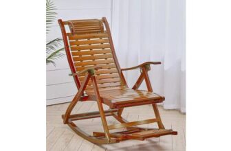Living and Home Bamboo Rocking Chair Foldable Recliner