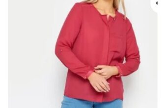 M&Co Red Satin Contrast Panel Shirt (sizes 12 & 14 only)