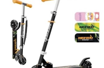 MEE GOO Kids Scooter 3, Light Up, Foldable, Adjustable Handlebar