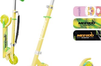MEE GOO Scooter for Kids Ages3, 2 Wheels Gift Scooters for Girls Boys, Easy Folding Kids Scooter with 3 Levels Adjustable Handlebar and Rear Brake
