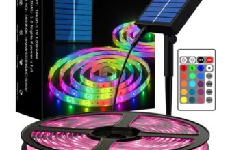 MIWATT Solar LED Strip Lights Outdoor, 10m RGB Rope Lights