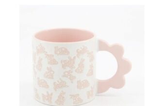MRKT FINDS White & Pink Bunny Mug