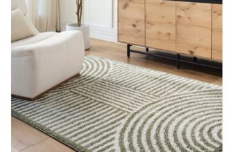 Machine Washable Shaggy Boho Grass Green Area Rug