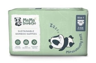 Mama Bamboo Soft Newborn Nappies Size 1, Chlorine-Free Hypoallergenic
