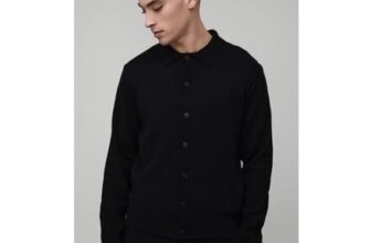 Man Basic Boxy Fit Soft Touch Long Sleeve Knitted Shirt
