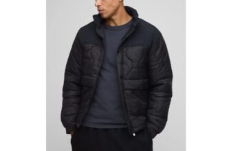 Man Regular Fit Onion Quilted Panel Funnel Neck Jacket