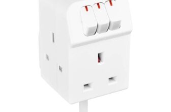 Masterplug Three Socket Extension Lead with Individual Switches, White