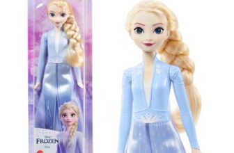 Mattel Disney Frozen Elsa Doll with Signature Outfit, Poseable, 3
