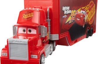 Mattel Disney and Pixar Cars Transforming Mack Playset, 2-in-1 Toy Truck & Tune-Up Station with Launcher, Lift & More, Movie-Inspired Graphics, Gift for Kids Ages 4 Years Old & Up, HDC75