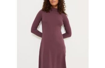 Mauve Long Sleeve Mini Dress