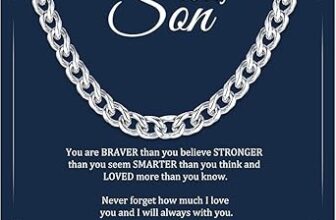 Mens Gifts To My Son Chain Necklace – Son Gifts from Mum Dad Silver Chain Mens Cuban Chain Happy Birthday Graduation Gifts for Son Jewellery Presents from Mother Father I Love You Gifts for Him