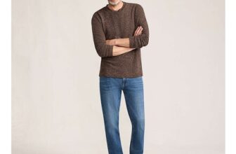 Mens Waffle Knit Linen Blend Crew Neck Top