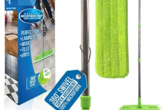 Microfibre Mop with Washable Removable Cleaning Pad for Cleaner Laminate Floor Wood Tile and Hardwood – Quickly & Simply Remove Dust Dirt from Flooring with the Microfiber Cloth Pad Mop