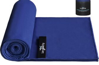 Microfibre Towel – 3060cm Silver-ion Infused Fabric Quick Dry Towels for Adults Lightweight & Highly Absorbent, Microfibre Beach Towel for Gym, Yoga, Travel, Camping and Hiking, San Marino Blue