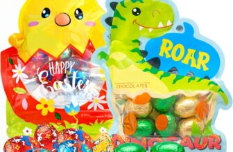 Milk Chocolate Easter Mini Eggs Dinosaur Roar 50g & Little Chick 50g Themed Foil Wrapped Chocolate Mini Eggs Fun Party Bag Treat for Children, Easter Gifts, Egg Hunt