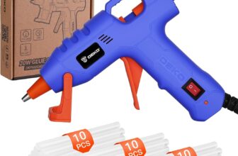 Mini Hot Glue Gun: DEKO 20W Hot Glue Gun with 30 pcs 7 mm x 100 mm Glue Sticks for School Projects, Hobbies, Crafting, DIY, Arts & Home Repairs on Wood, Fabric, Plastic & More Blue-Orange