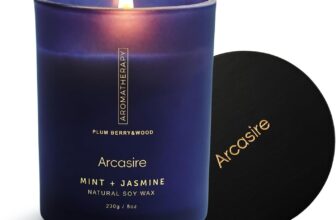 Mint & Jasmine Scented Candle, Luxury Candles for Women, 8oz Soy Wax Candle, 50 Hours Burn Time, Ideal Candle Gift for Women and Men, Birthdays, Christmas, Weddings, Bath (Mint & Jasmine)