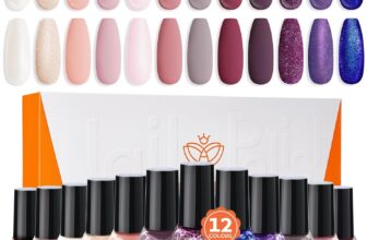 Modelones Nail Polish Set 12 Colors White Nude Nail Polish Set Pink Nail Varnish Purple Brown Nail Polish Finger Nail Polish Bulk Manicure Diy Nail Art Salon Home