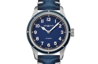 Montblanc 1858 Automatic Blue Leather Strap Watch