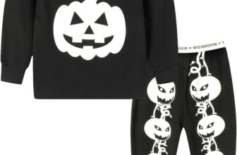 Mud Kingdom Halloween Outfits Boys Girls Pyjama Sets Kids Glow in The Dark 2-Piece Set Homewear Ages 12 Months-10 Years