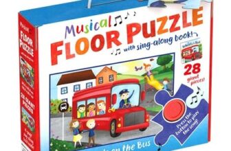 Musical Floor 28-Piece Puzzle with Sing-along Book: The Wheels on the Bus