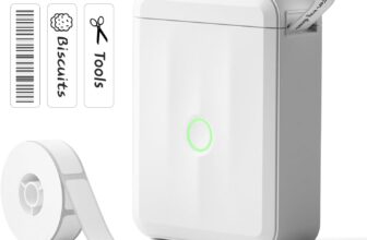 NIIMBOT Label Maker Machine, D110 Upgraded Version Sticker Printer Maker with 1 Roll White Starter Label Paper, Thermal Label Printer for School Office Home Organization