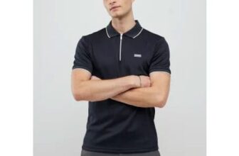 Navy Muscle Fit Tipped Polo Shirt