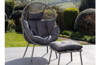 Nestara Standing Egg Chair and Stool – Grey on Grey