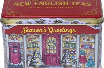New English Teas Seasons Greetings Christmas Tea Tin with 40 Teabags