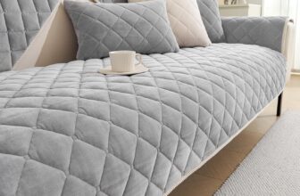 New Sofa Cover Washable – Soft Milk Fleece Sofa Covers 1 2 3 Seater, Non-Slip Sofa Slipcovers, Couch Covers for Sectional Sofa, Corner Sofa Cover L Shape Furniture Protector (Grey, 70x90cm)