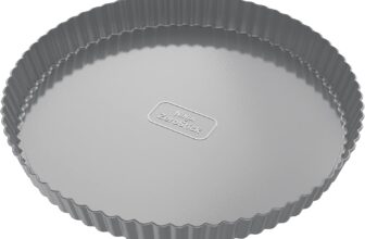 Ninja Foodi ZEROSTICK Pie, Tart & Flan Tin, 10-inch/25cm Pie Tin, Non-Stick, Long Lasting Heavy Duty Flan Tin, Made from Aluminised Steel, Grey, B30910EUUK