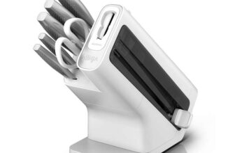 Ninja StaySharp Knife Set, Stainless Steel 6Piece Set with Integrated Sharpener, Chef, Kitchen Slicing, Bread, Utility, and Paring knives