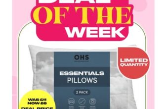 OHS Essentials Medium Support Pillows – 2 Pack