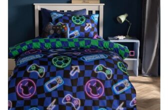 OHS Neon Checkerboard Duvet Cover Set – Blue