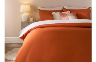 OHS Reversible Duvet Set – Rust/Stone