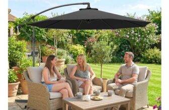 OUTSUNNY 3(m) Banana Parasol Cantilever Umbrella Garden